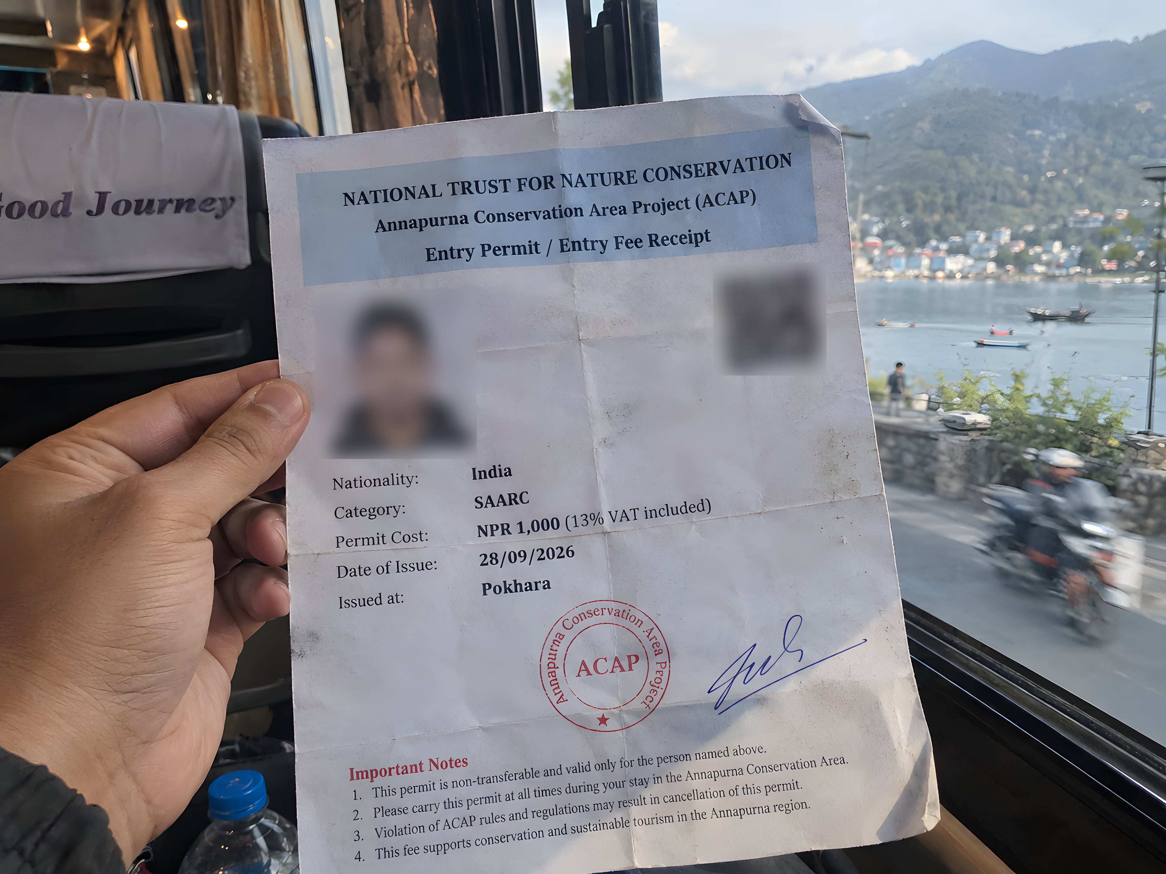 ACAP permit, SAARC rate